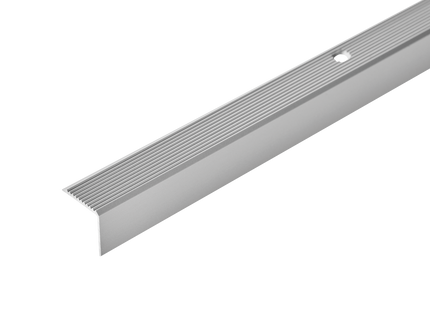 Grooved aluminum stair profile 20x20mm Cezar Silver Matt 1m