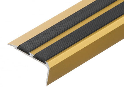 Aluminium Stair Nosing with Rubber Insert Anodised 35mm x 19.5mm x 1000mm
