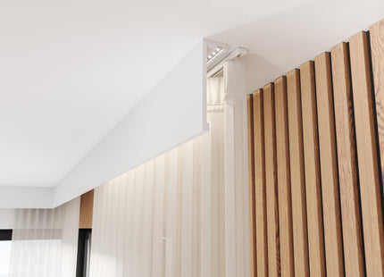 Single aluminum curtain rail + accessories PRIMELINE Cezar White 1.5m