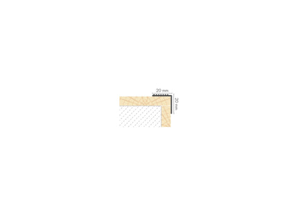 Grooved aluminum stair profile 20x20mm Cezar Silver Matt 1m