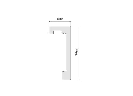 Curtain Profiles with Light Blocker 40x100mm L= 2,44m Matt