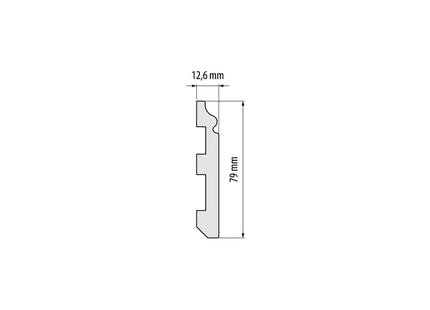Polystyrene Skirting Board White 79x12,9mm L=2,44m Mat