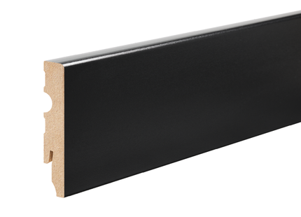 MDF Skirting Board Black 80x13mm L= 2.20m Semi-Matt Laminated
