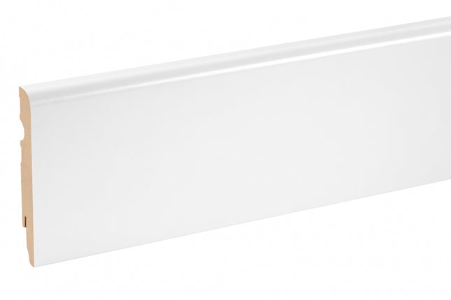 MDF Skirting Board White 100x16mm L=2.20m Semi-Matt Laminated - NEW