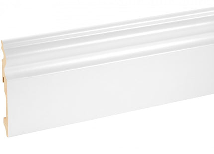 MDF Skirting Board White 115x14,5mm L=2.20m Semi-Matt Laminated - NEW