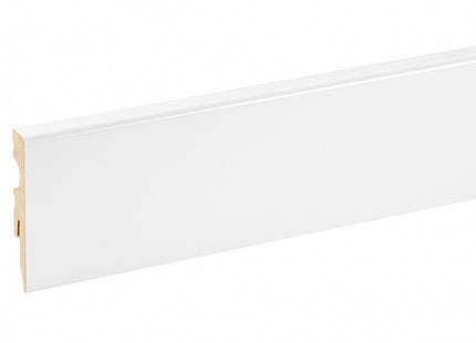 MDF Skirting Board White 60x11mm L= 2.20m Semi-Matt Laminated - NEW
