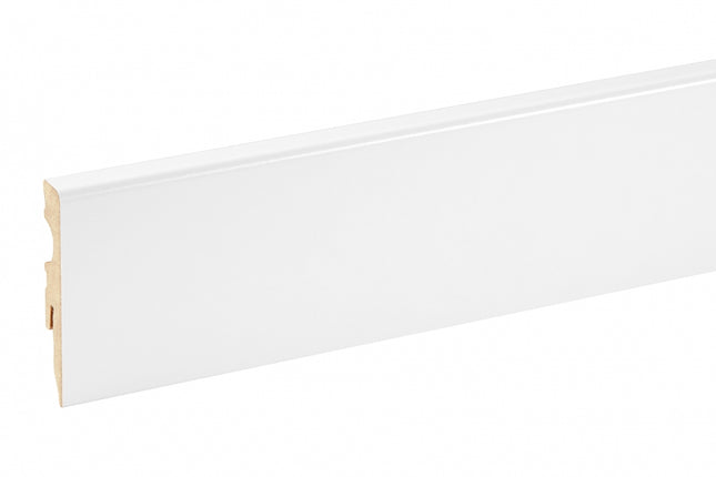 MDF Skirting Board White 60x11mm L= 2.20m Semi-Matt Laminated - NEW