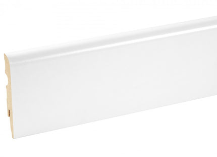 MDF Skirting Board White 80x13mm L= 2.20m Semi-Matt Laminated - NEW