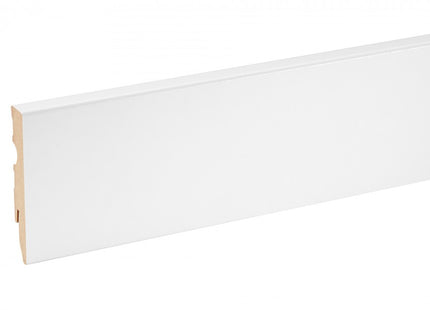 MDF Skirting Board White 80x14,5mm L=2.20m Semi-Matt Laminated