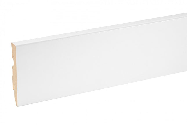 MDF Skirting Board White 80x14,5mm L=2.20m Semi-Matt Laminated