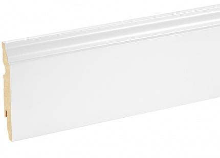 MDF Skirting Board White 90x16mm L=2.20m Semi-Matt Laminated - NEW