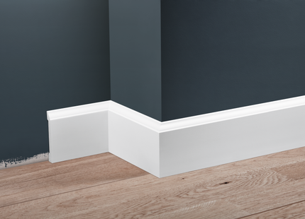 Polystyrene Skirting Board White 78x13mm L=2,44m Mat