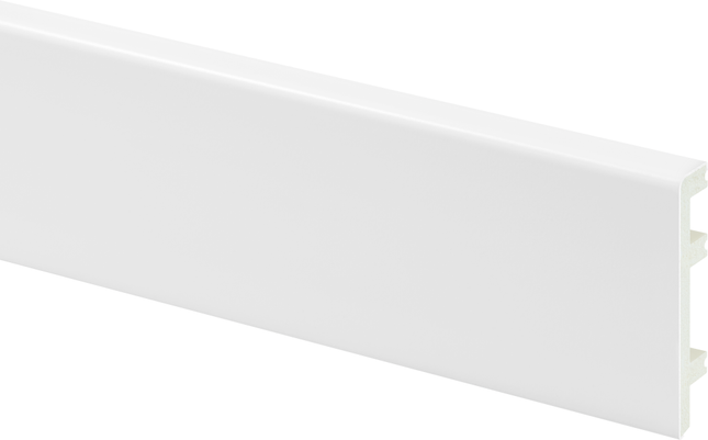 PVC Skirting Board White 80x15mm L= 2.20m Matt Laminated - NEW