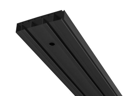 Double PVC ceiling rail + accessories PROLINE2 Cezar Black RAL9005 2.50m