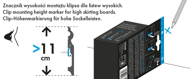 Klips+podkładka do montażu listew przypodłogowych
