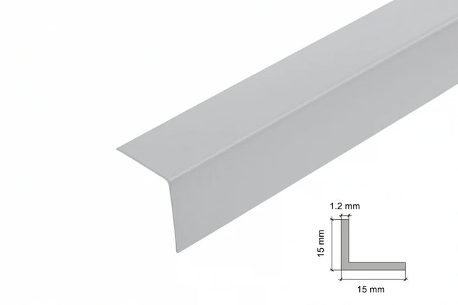 PVC Corner Trim 90° Light Grey 2.75 Meter Plastic Equal Edge Protector