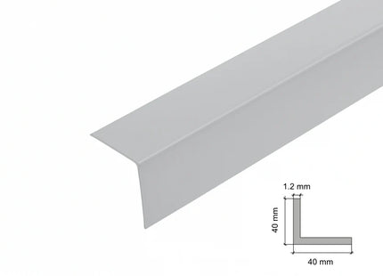 PVC Corner Trim 90° Light Grey 2.75 Meter Plastic Equal Edge Protector