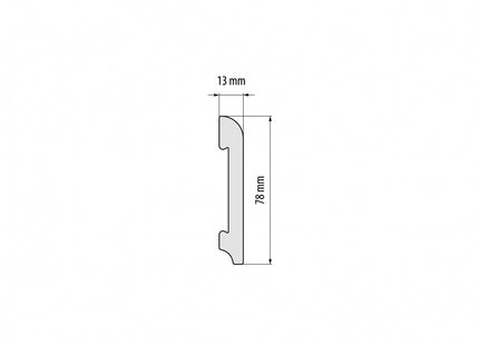Polystyrene Skirting Board White 78x13mm L=2,44m Mat