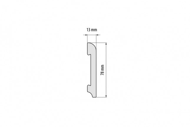 Polystyrene Skirting Board White 78x13mm L=2,44m Mat