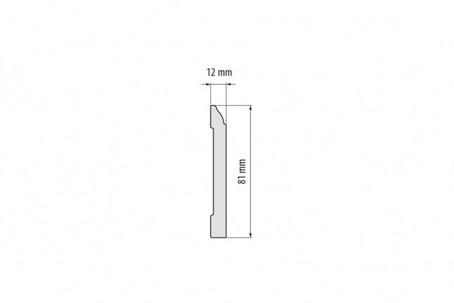 Polystyrene Skirting Board White 81x12mm L=2,44m Mat