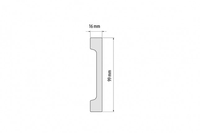 Polystyrene Skirting Board White 99x16mm L=2,44m Matt