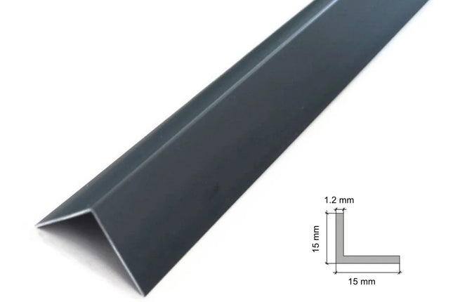 PVC Corner Trim 90° Anthracite 2.75 Meter Plastic Equal Edge Protector