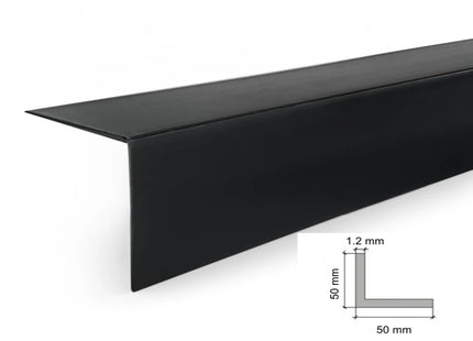 PVC Corner Trim 90° Black 2.75 Meter Plastic Equal Edge Protector