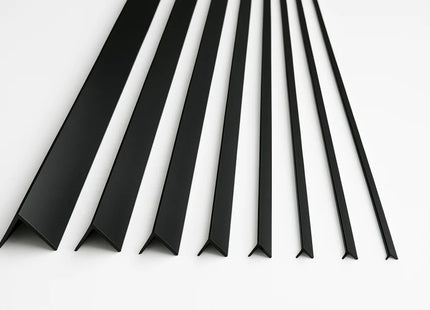 PVC Corner Trim 90° Black 2.75 Meter Plastic Equal Edge Protector