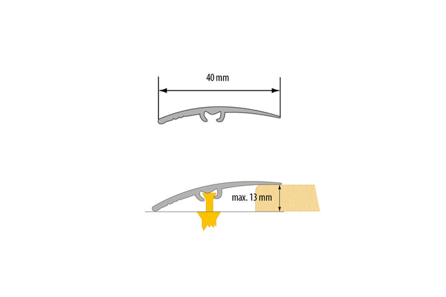 uPVC Door Threshold Strip Oak 40mm x 930mm Wood Effect Transition Trim