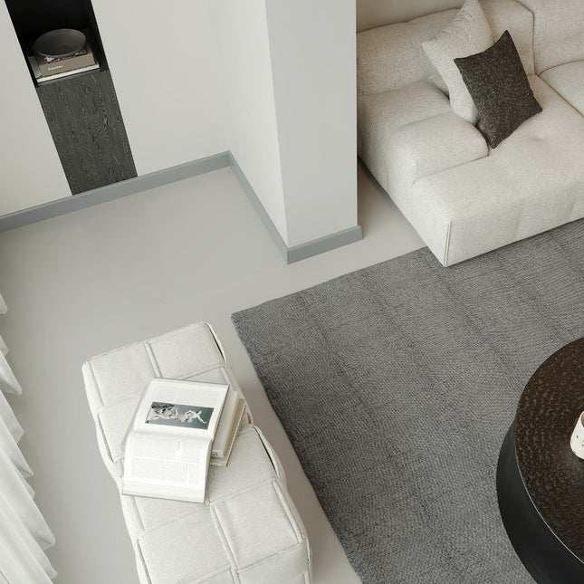 EARTH Line Skirting board 80x14mm Light Grey Semi-Matt Veneer 2.20m