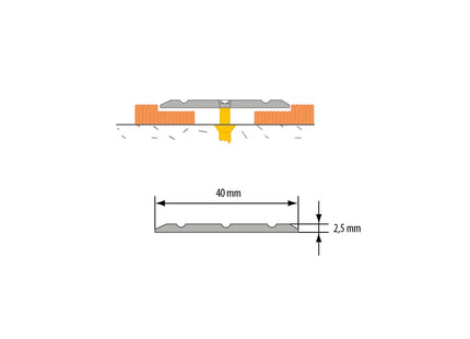 Aluminium Door Threshold Strip Anodised Silver 40mm x 1000mm