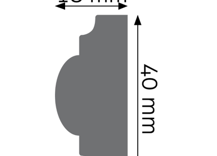 Wall Strip 40x18mm L= 2.44m White Smooth Matt Varnish Primer